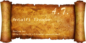 Antalfi Tivadar névjegykártya