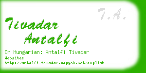 tivadar antalfi business card
